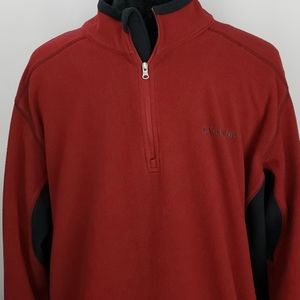 Columbia Red/Black Quarter Zip Fleece Sz L